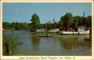 New Orleans Louisiana Shrimp Boat Voyager c1950-60s Vintage Postcard