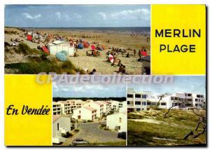 Modern Postcard St Jean de Monts Merlin Beach