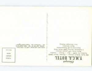 Unused Pre-1980 STREET MAP ON POSTCARD TO YMCA HOTEL Chicago Illinois IL F6971