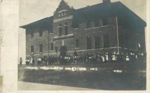 Elgin Nebraska 1909 RPPC Photo Postcard High School 11714