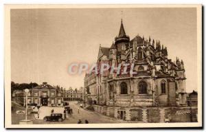 Old Postcard In The Collegiate The castle and the town hall