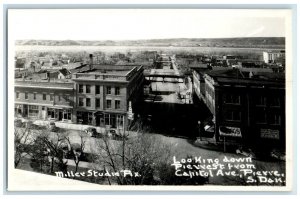 c1950's Looking Down Pierre St. From Capitol Ave Pierre SD RPPC Photo Postcard