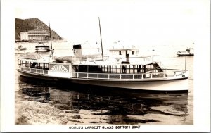 RP Postcard World's Largest Glass Bottom Boat Catalina Island California~914