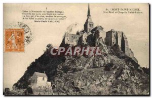 Old Postcard Mont Saint Michel Cote Nord and Chapelle Saint Aubert