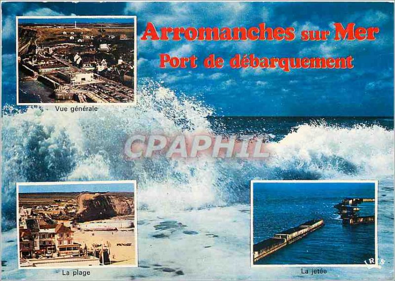 Postcard Modern sea Arromanches (Calvados) General view of the beach pier