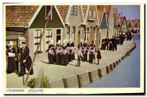 Old Postcard Volendam Holland Folklore