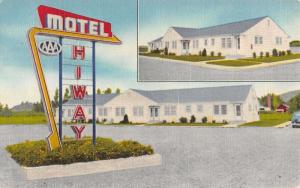 Billings Montana Hiway Motel Multiview Linen Antique Postcard K16867