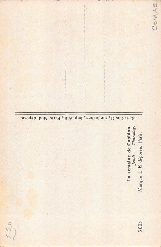 L531 Art Deco Glamour Cupid's week Thursday nude risque by S Meunier pos...