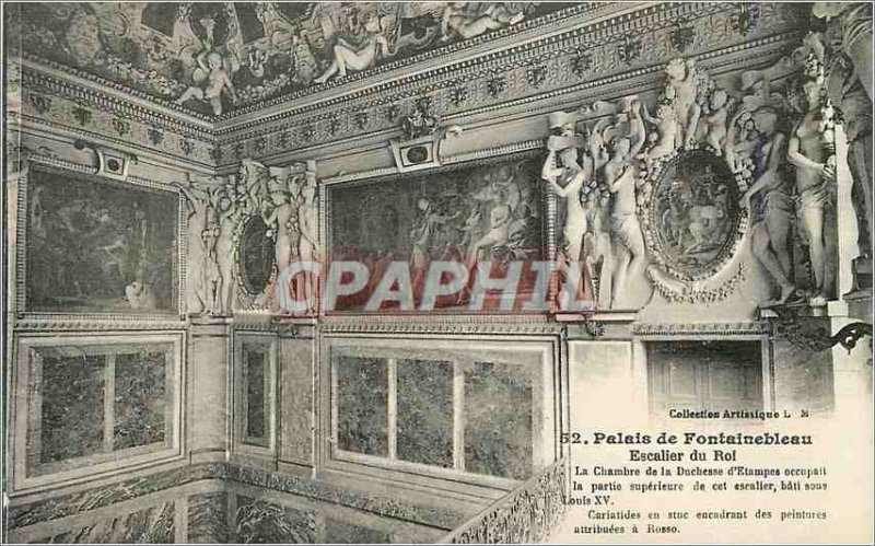 Postcard Old Palace of Fontainebleau King's Staircase Room of the Duchess of ...