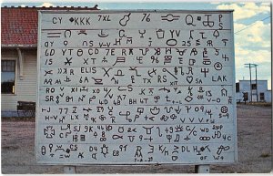 CATTLE BRANDS Medicine Bow, Wyoming Sign Carbon County 1950s Vintage Postcard