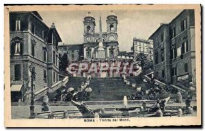 Old Postcard Roma Trinita Del Monti