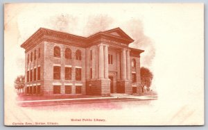 Moline Illinois~Vignette Carnegie Public Library~Red Tint~c1904 UDB Postcard