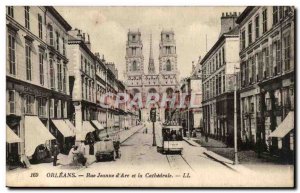 Orleans Postcard Old Rue Jeanne d & # 39arc and the cathedral