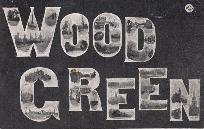 Greetings From Wood Green Antique Postcard