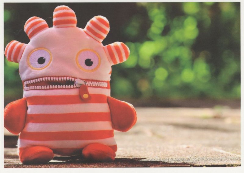 Wool Glove Toy Puppet With A Zippy Rainbow Zip Up Mouth German Postcard / HipPostcard