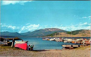 Postcard BOAT SCENE Georgetown Lake Montana MT AL9510