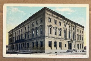 VINTAGE 1911 USED .01 POSTCARD - NEW ENGLAND CONSERVATORY OF MUSIC, BOSTON, MASS