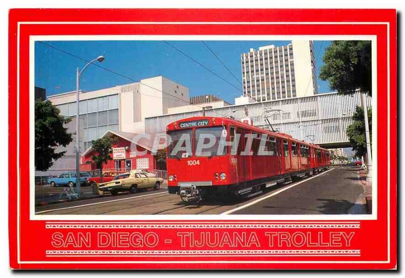 Postcard Modern San Diego-Tijuana Trolley