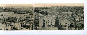 168089 CONSTANTINOPLE Turkey GALATA old FOLDED postcard 4 part