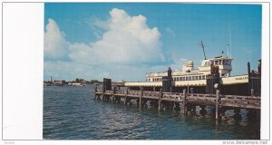 Ferry PAMLICO docking at OCRACOKE , Outer Banks , North Carolina  , 40-60s