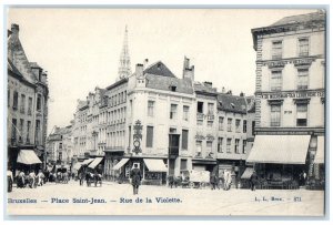 c1905 St. John's Square Violet Street Brussels Belgium Antique Unposted Postcard 