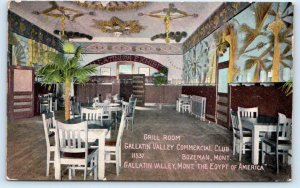 BOZEMAN, MT Montana ~ GRILL ROOM Gallatin Valley Commercial Club 1909  Postcard