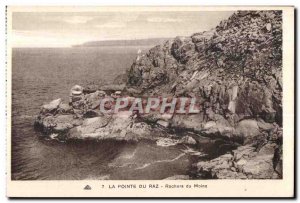 Old Postcard The Pointe du Raz Rocks Monk