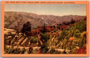 Santa Catalina Island California, Zane Grey's Hopi Indian Home, Vintage Postcard