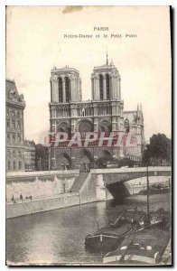 Postcard Old Paris Notre Dame and the Petit Pont