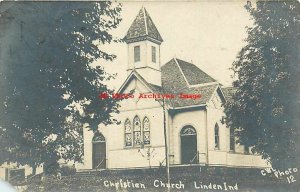 IN, Linden, Indiana, RPPC, Christian Church, CWL Photo No 12, Torn Corner