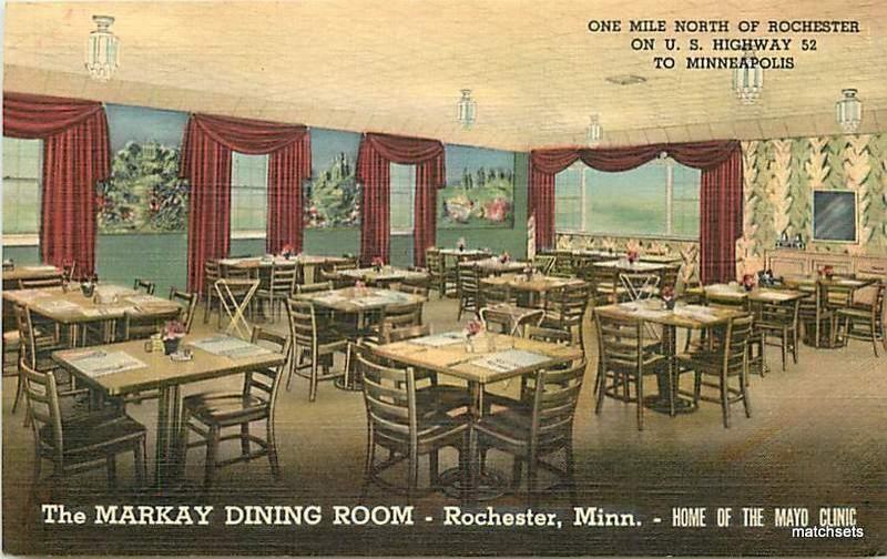 Linen Markay Dining Room Interior Curt Teich 3185 postcard