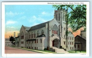 MOUNT VERNON, Ohio OH ~ METHODIST EPISCOPAL CHURCH Knox County c1940s Postcard