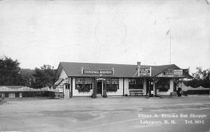 Lakeport NH Restaurant Socony Gas Station Keller's Ice Cream Real Photo Postcard