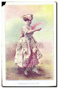 Old Postcard Fantaisie L & # 39eventail Louis XV