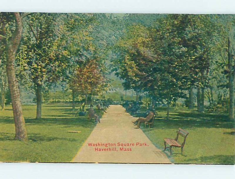 Unused Divided-Back PARK SCENE Haverhill Massachusetts MA hk8899