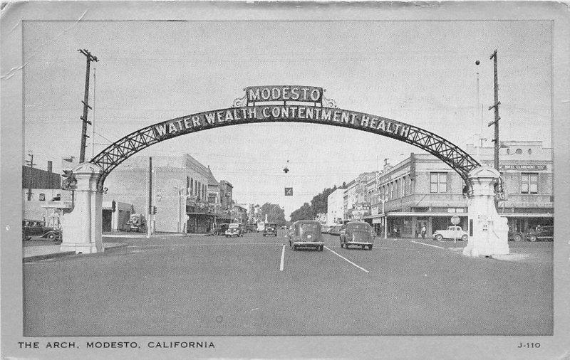 Arch autos Modesto California Clear View 1944 Wayne paper box postcard 12627