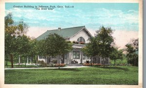 Jefferson Park Pines & Comfort Building The Steel City Gary Indiana IN Postcard