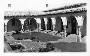 RPPC Courtyard, Saint Philip’s Church, Tucson, Arizona c1940s Vintage Postcard