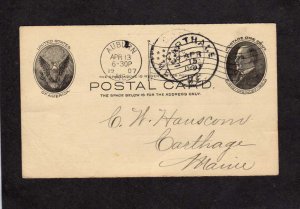 ME Maine State Grange Auburn Maine POSTAL CARD 1907