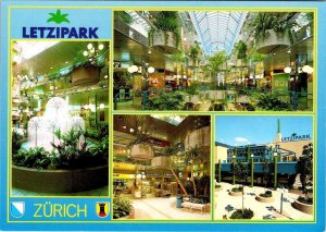 Zurich, Switzerland  LETZIPARK SHOPPING CENTER MALL Stores~Fountain 4X6 Postcard