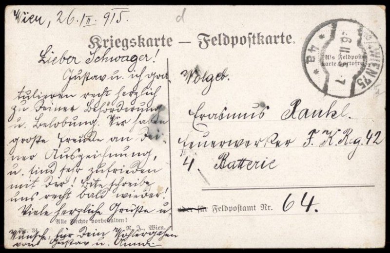 Germany WWI General Hindenburg Patriotic Feldpost PPC G67449