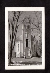 ME Methodist Church Oakland Maine RPPC RP Real Photo Postcard