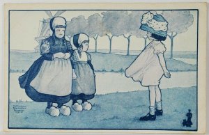Artist Katherine Browne Dutch Girls The Other Girl -Walk Over Shoes Postcard R15