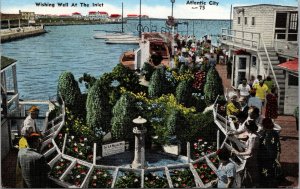 Vtg Atlantic City New Jersey NJ Wishing Well at the Inlet 1950s Linen Postcard