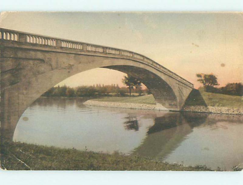 Divided-Back BRIDGE & PARK SCENE Rochester New York NY r8019