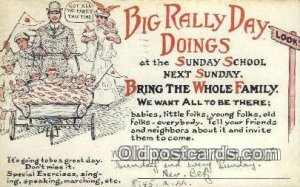 Big Rally Day Doings Religious 1916 postal used 1916, writing on front