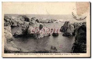 Old Postcard Pouliguen A La Grande Cote Rocks and Stone Creek's Plate