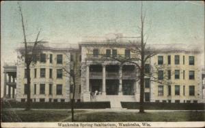 Waukesha WI Spring Sanitarium c1910 Postcard MAILED TO ROCKBRIDGE