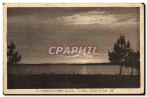 Old Postcard Parentis L Etang Sunset