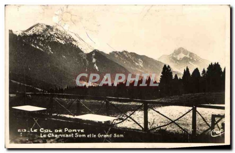 Old Postcard The Col de Porte The Charmant Som and Grand Som